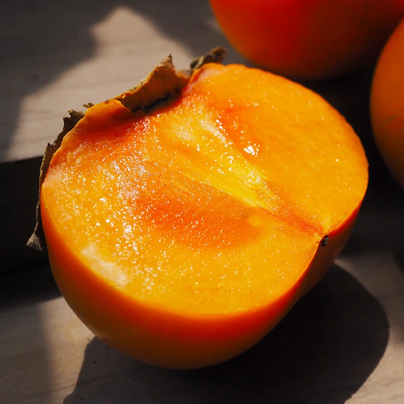 新鲜采摘巧克力脆柿清甜可口脆甜不涩一口嘎嘣脆