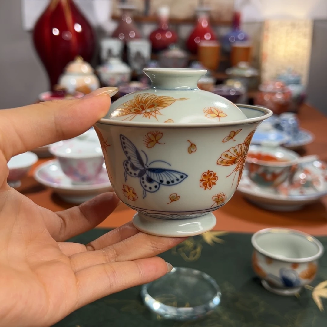知冬煮雪手工手绘茶具盖碗