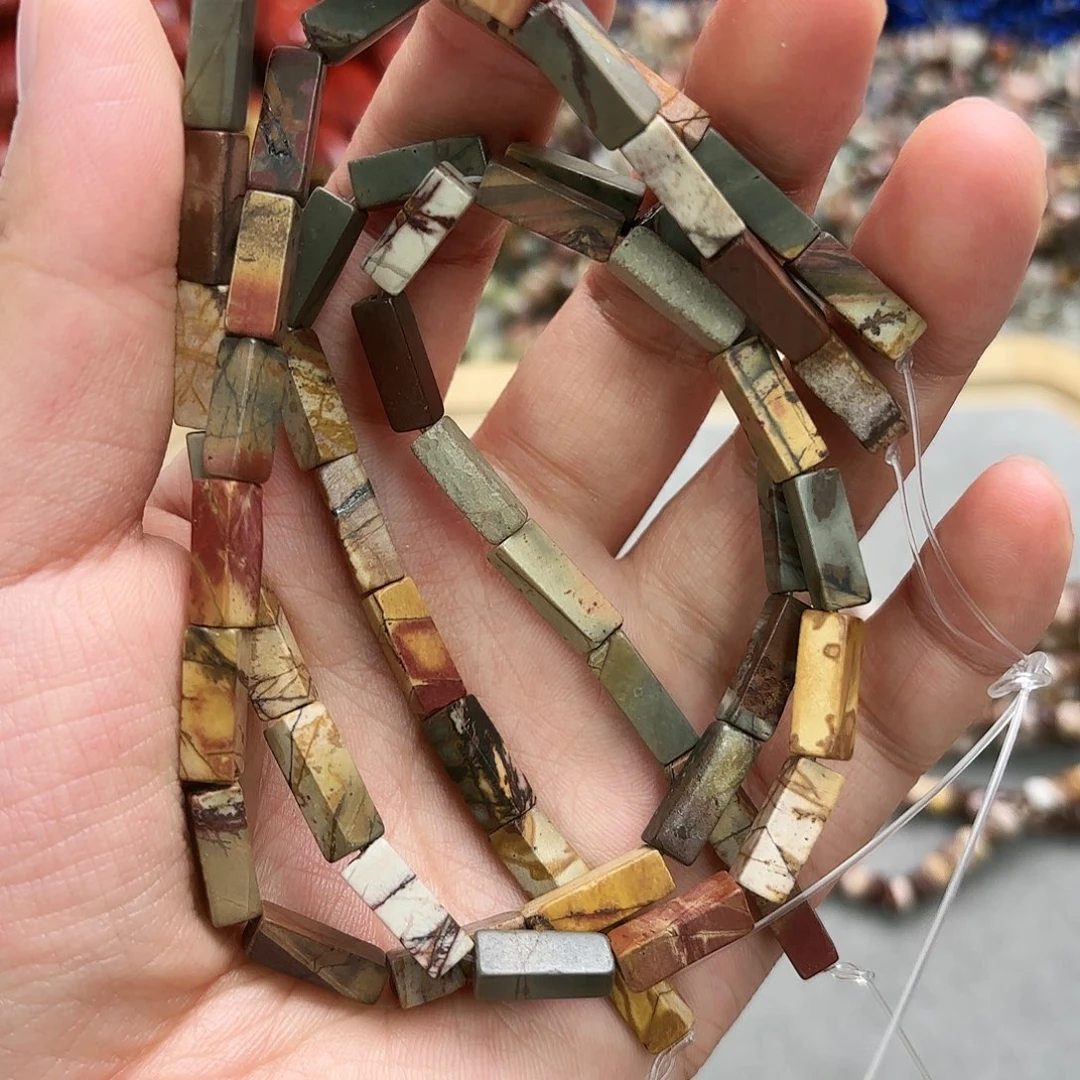 未镶嵌玛瑙/玉髓珠宝半成品4×13毕加索长方柱一条