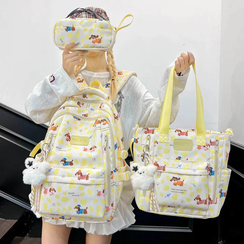 高颜值双肩包小学生三到六年级大容量减负书包初中女生多巴胺背包