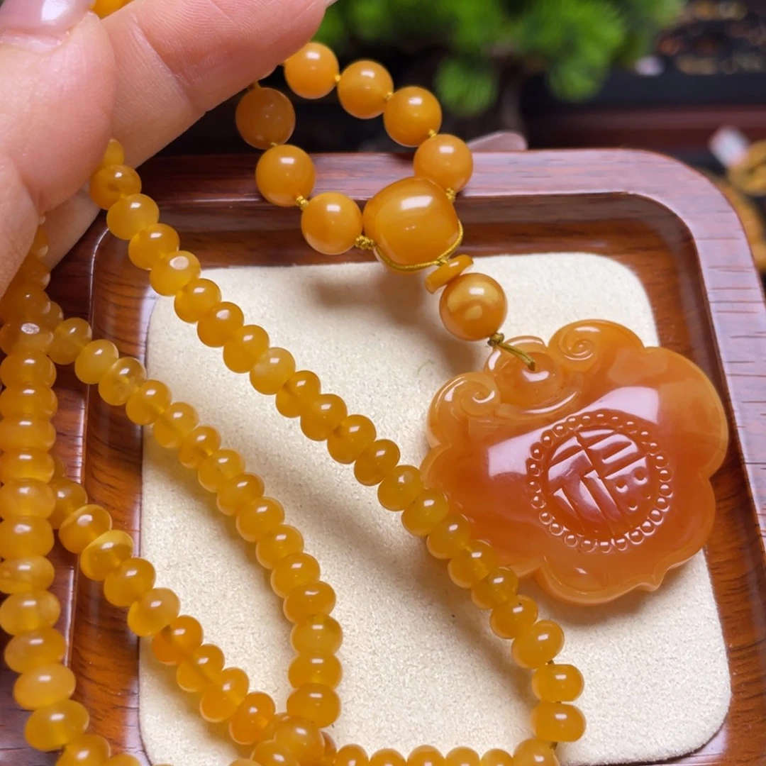 蜜蜡颈饰未镶嵌项链