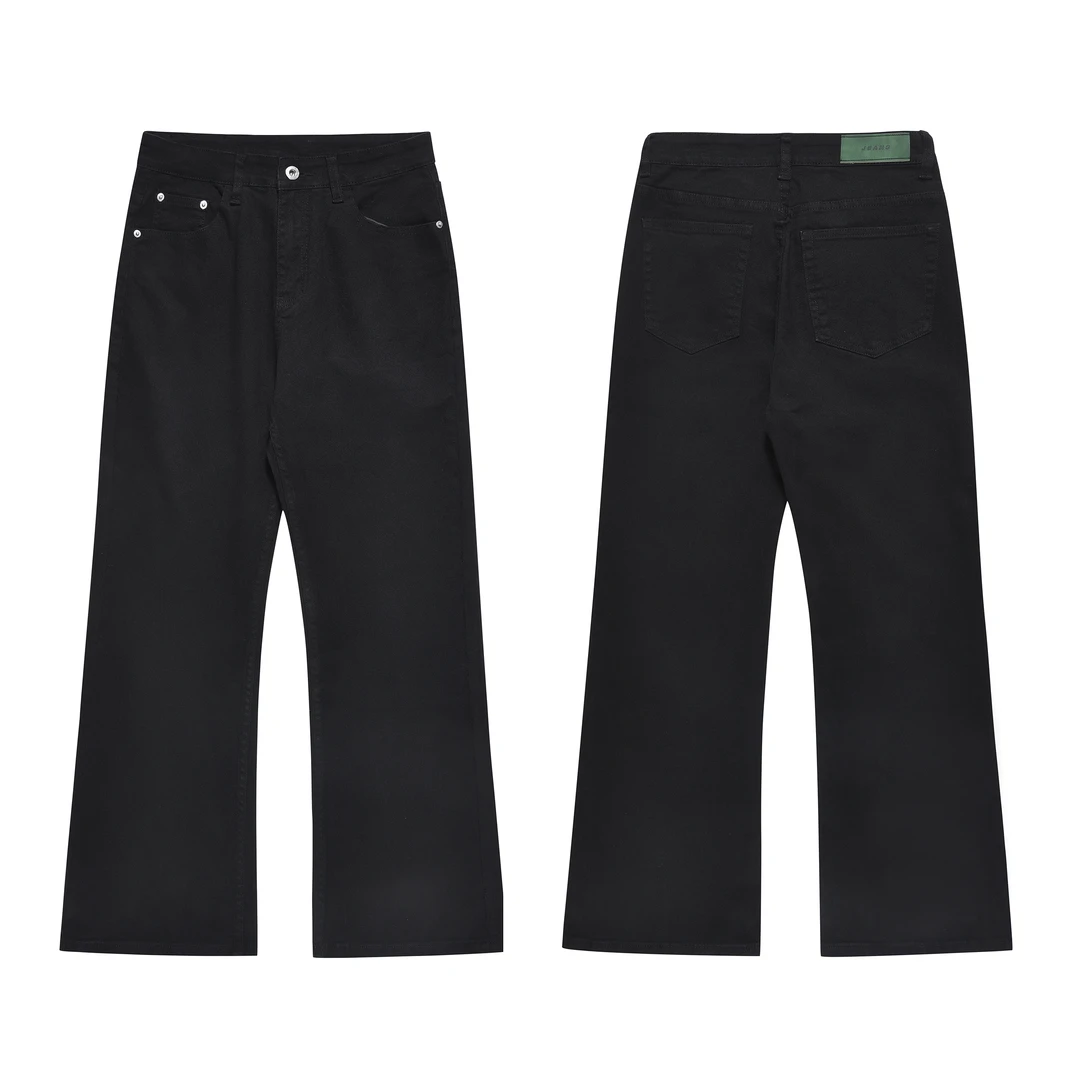 美式复古cleanfit休闲裤男潮修身显瘦直筒弯刀裤高街vibe微喇叭裤