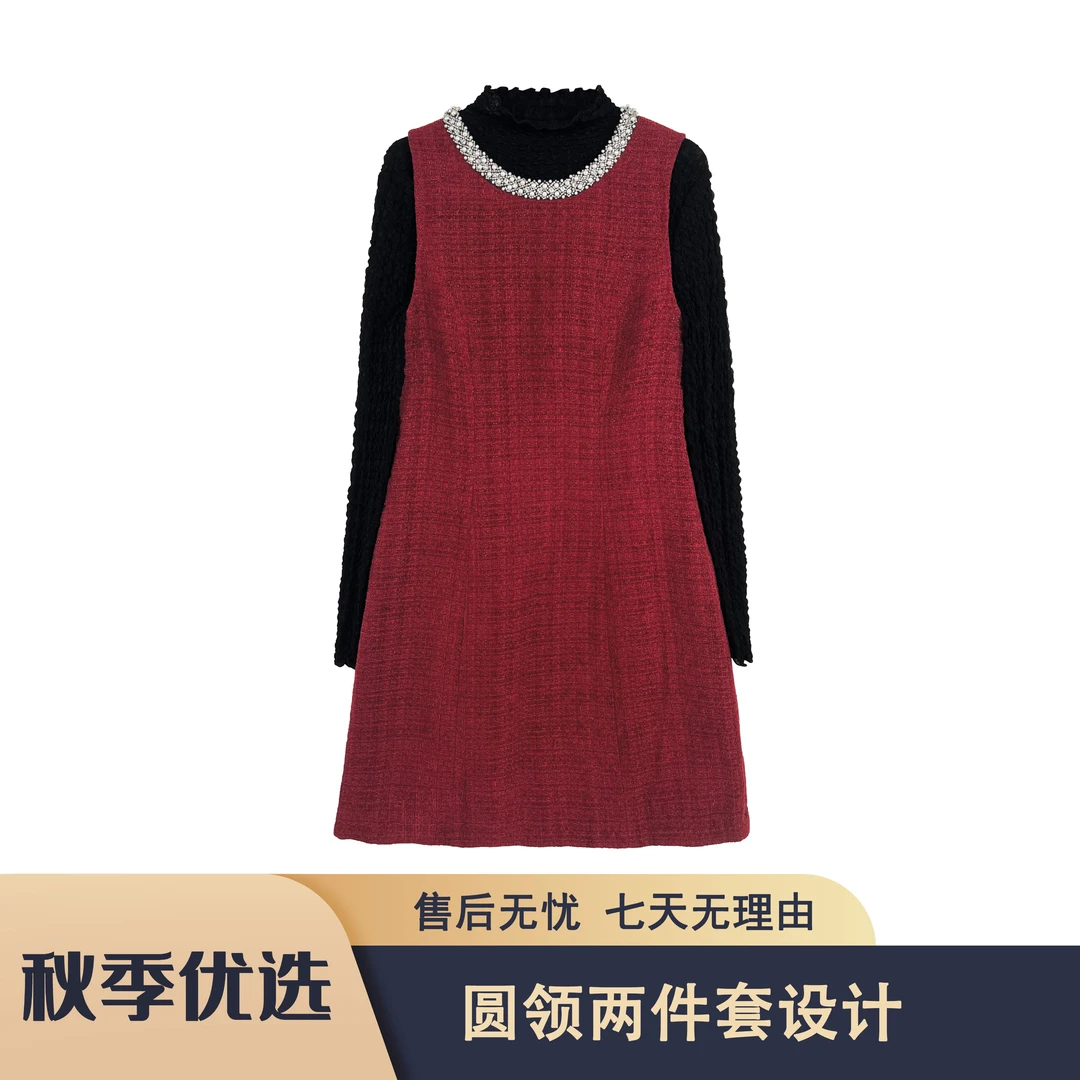 A382 蕾丝上衣+收腰短裙两件套2025春MJ41T002款