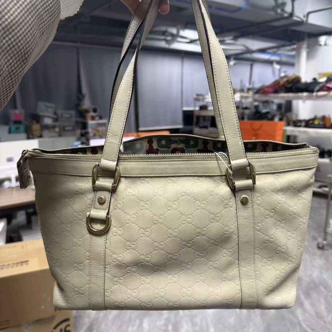 95新 GUCCI/古驰 【安则专属】白色托特包