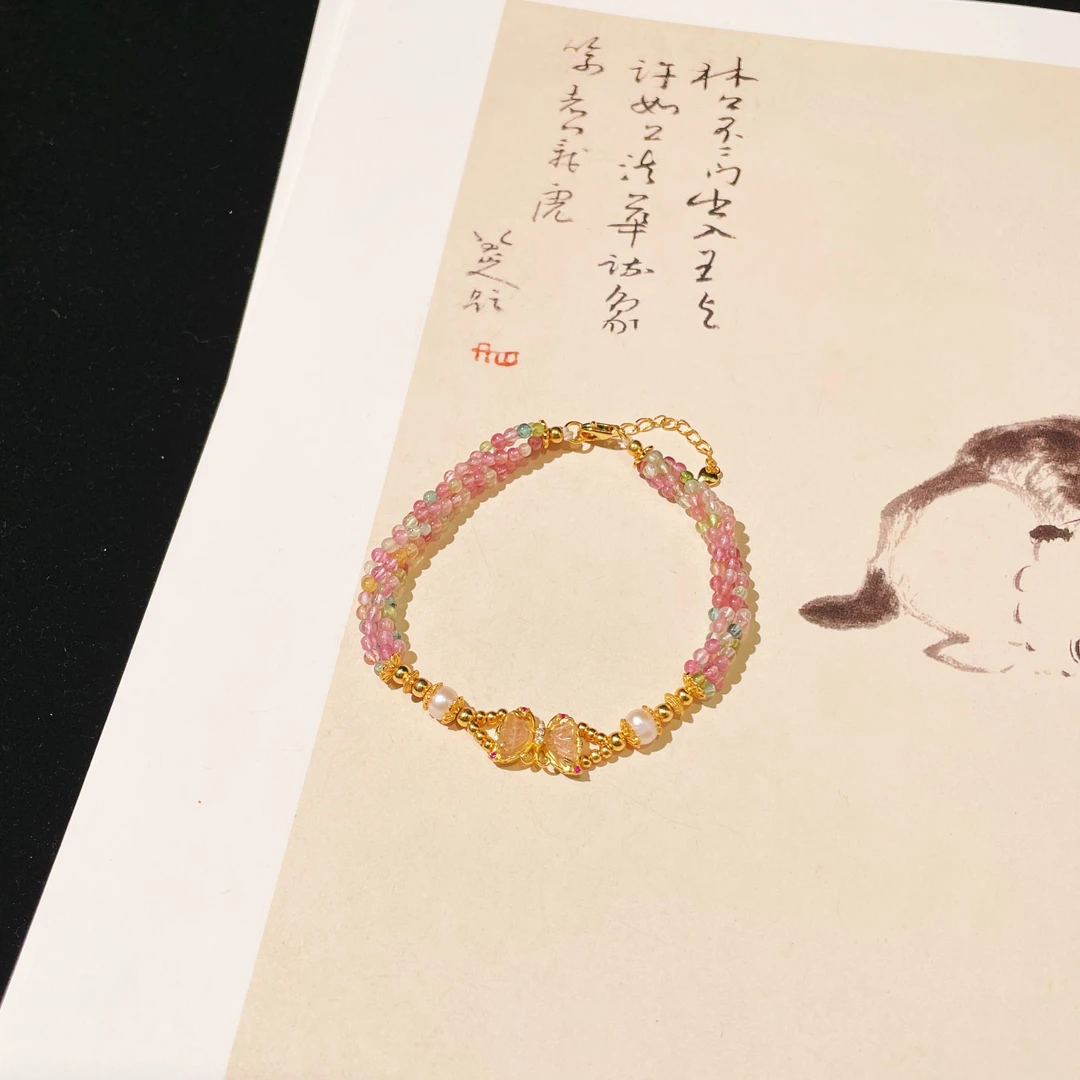 【云上雅岚】翩若惊鸿丨C07432-S925银碧玺手链-多样性发一件