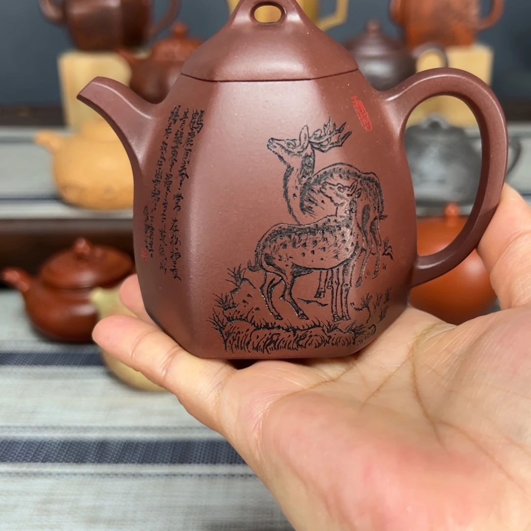 茶壶紫砂紅*六方秦权