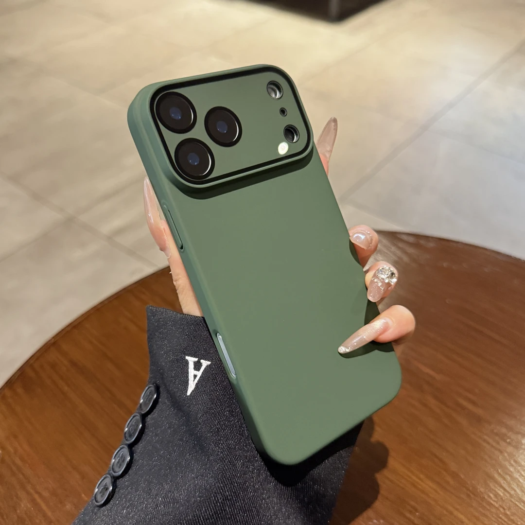 适用苹果17promax手机壳磨砂苍岭绿带镜头膜情侣全包防摔男保护套