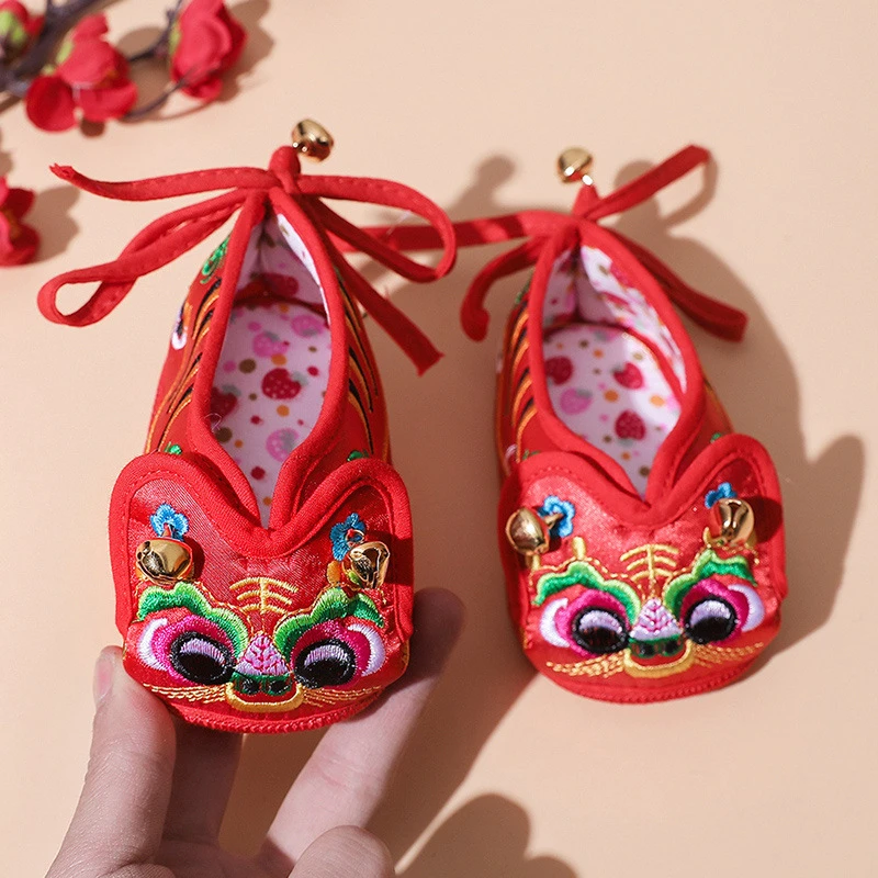 虎头鞋婴儿1周岁百天满月周岁抓周鞋子男女宝宝软底步前鞋龙头鞋