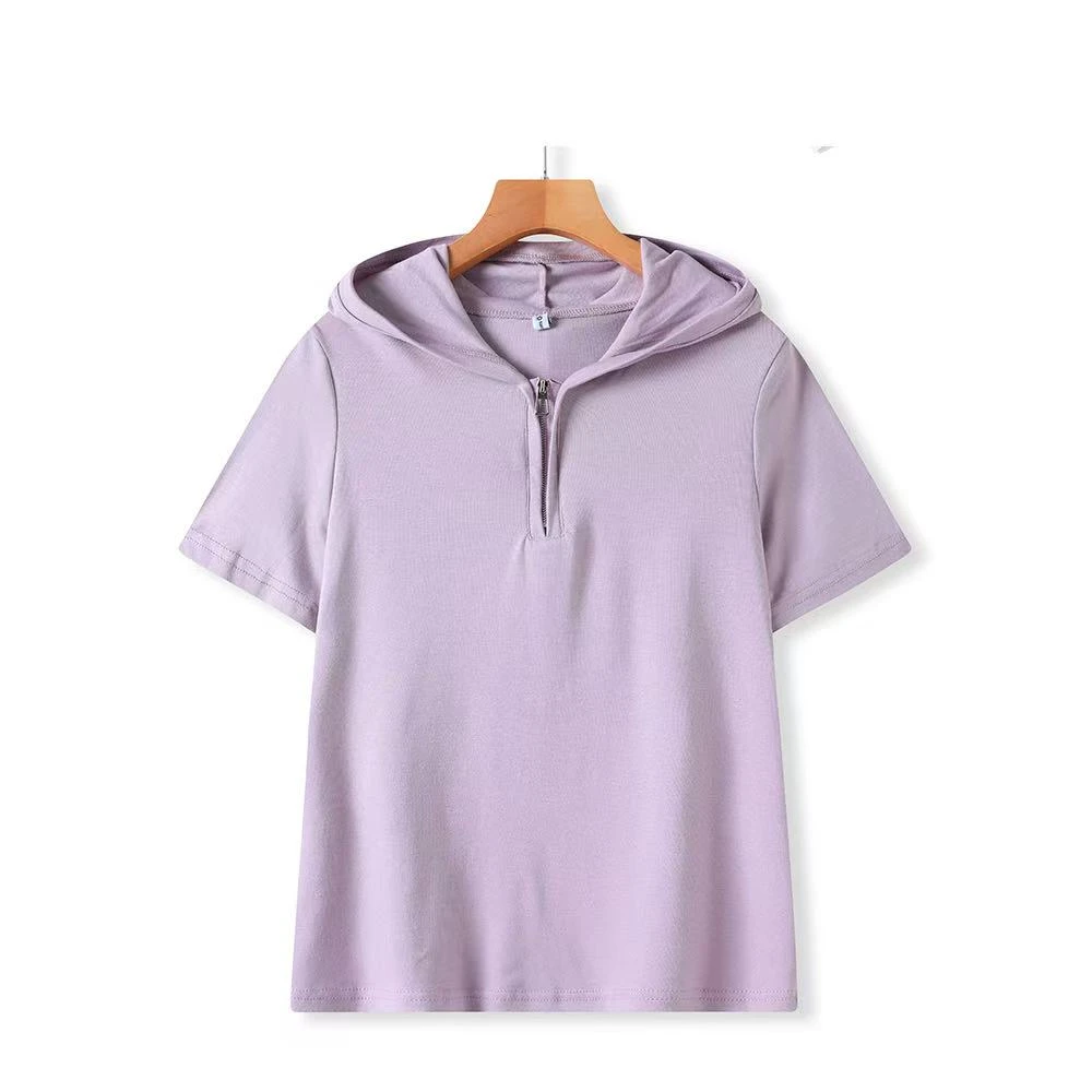 【减龄王】无法拒绝的香芋紫！正肩连帽设计~女士减龄T恤