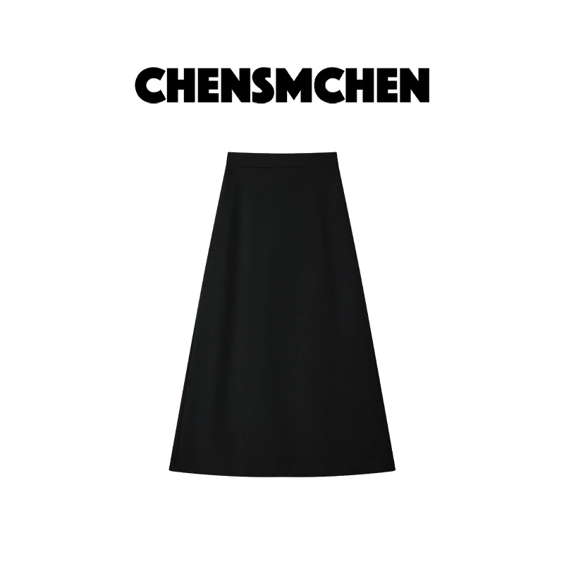 CHENSMCHEN 时尚纯色简约百搭半身裙女宽松显瘦裙子CSQ8102SL