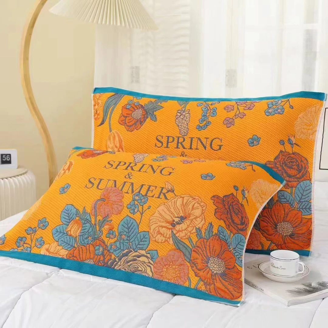 春日花语52*78cm纱布枕巾