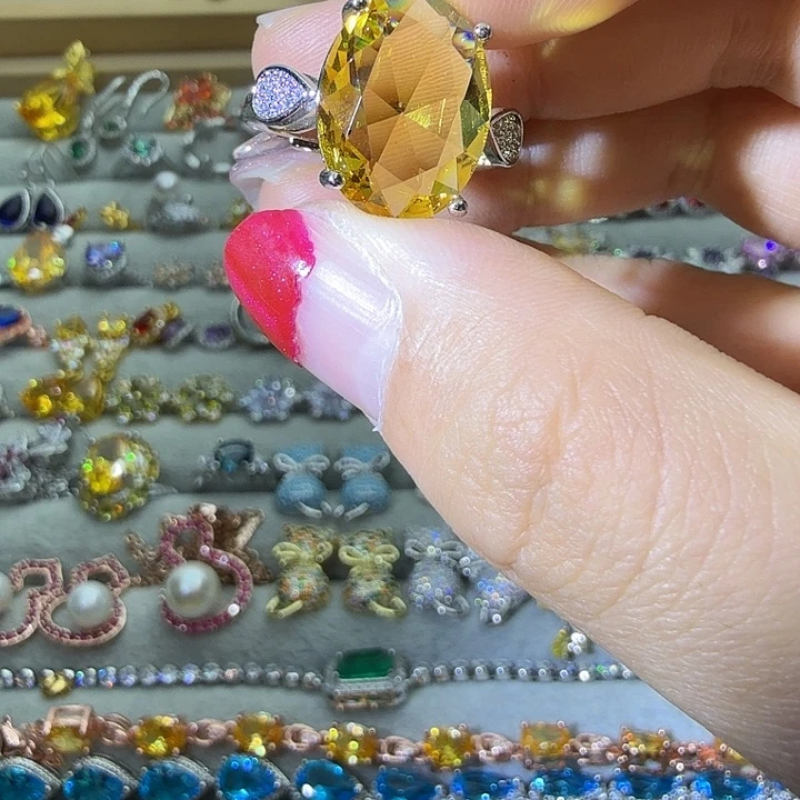 戒指烟晶银S925镶嵌