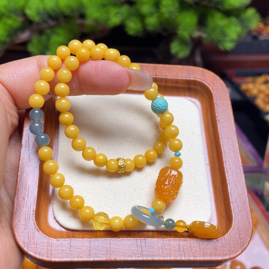 未镶嵌蜜蜡手链手串