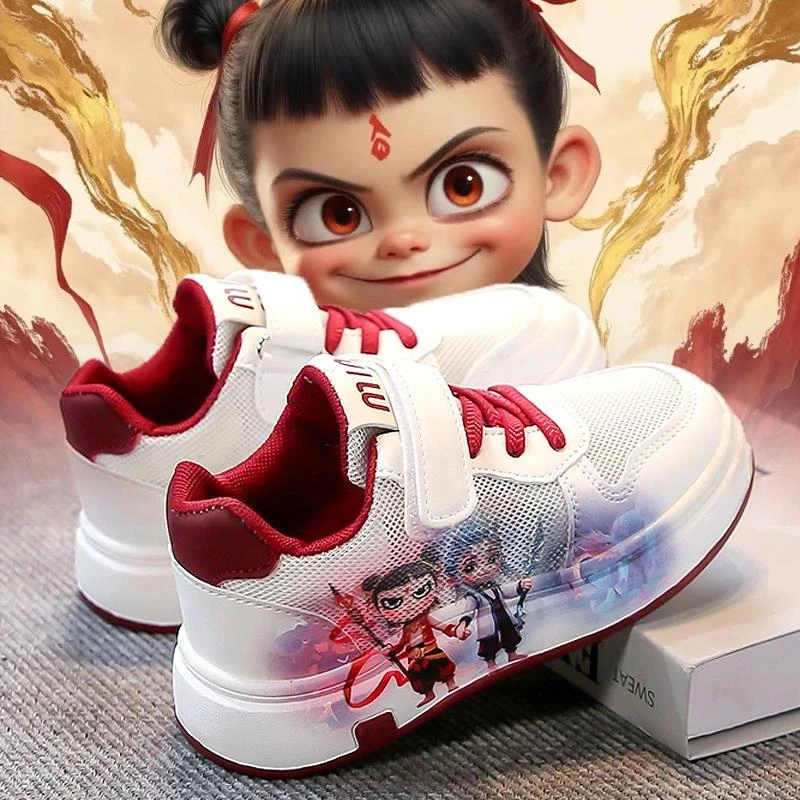 ABC哪吒敖丙男童鞋夏季2025新款儿童网面透气运动鞋学生小白板鞋