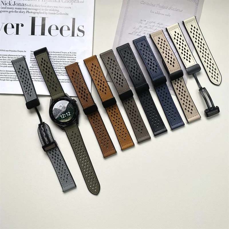 诺瑶适用华为GT5/GT5pro手表带智能系列夏季清凉表带硅胶贴皮表带