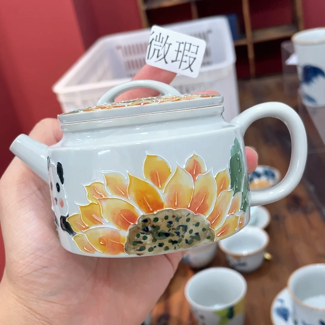 釉下手绘茶具微瑕直播间