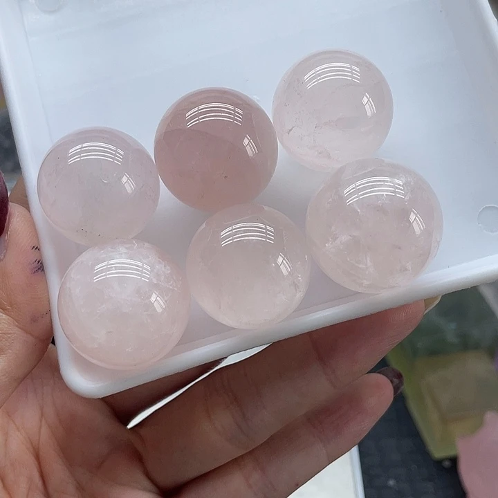 珠宝半成品水晶未镶嵌30粉水晶球2.4m（超超超漏价）