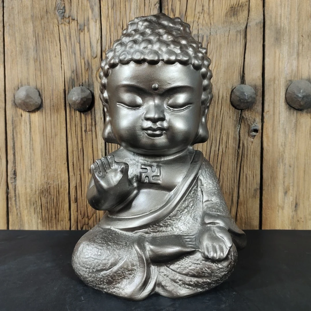 青石雕刻宝宝佛石雕摆件