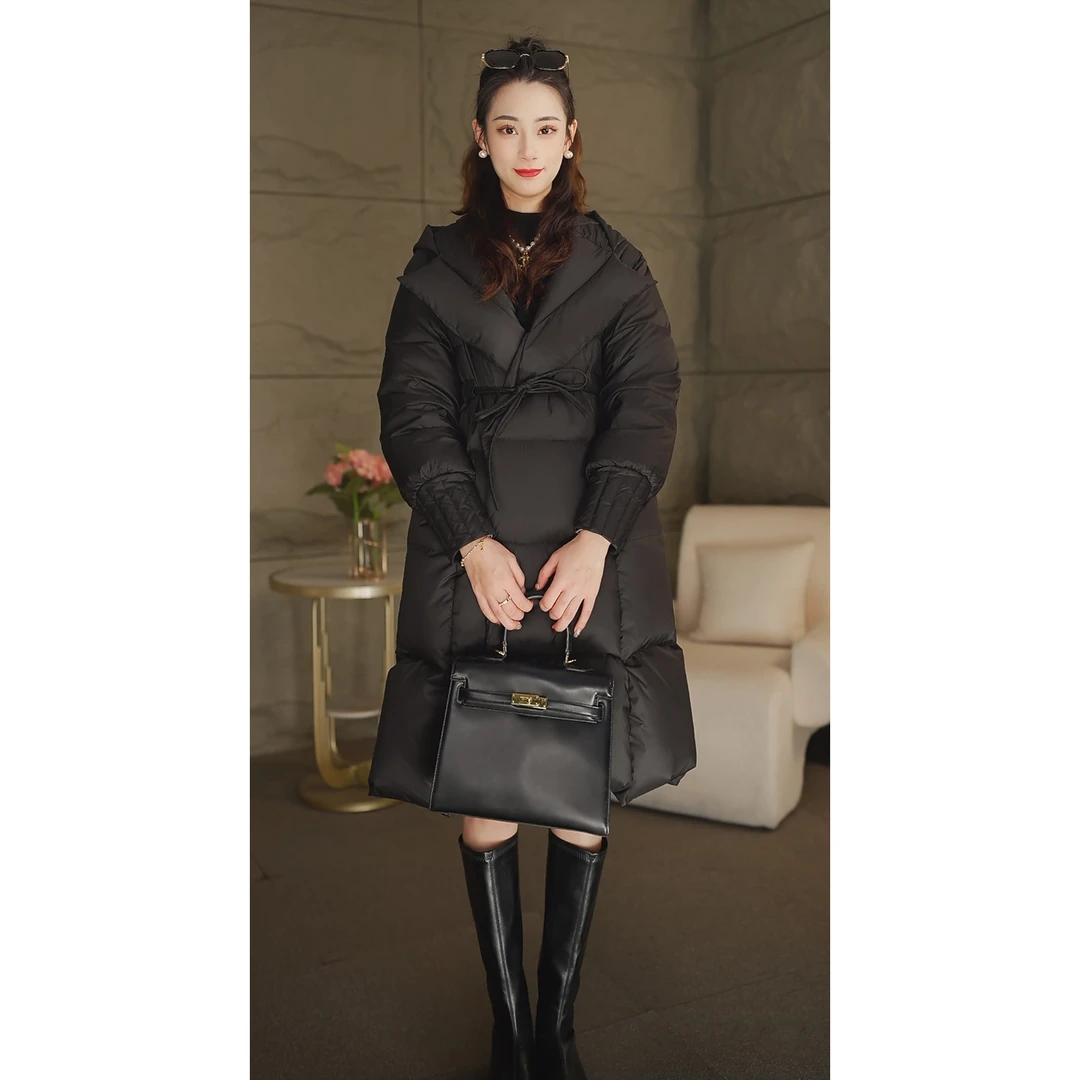 高奢新国标90白鹅绒羽绒服女冬季新款时尚显瘦中长款极寒时尚外套