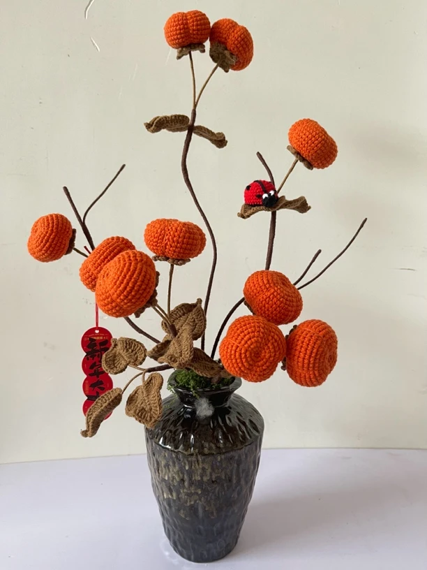 现货柿柿如意花瓶套组高矮瓶十果柿子八果柿子