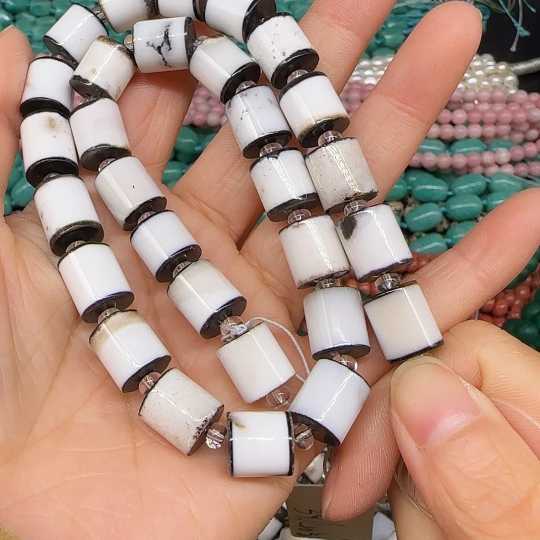 玛瑙/玉髓合金珠宝半成品西亚剁珠10mm一条