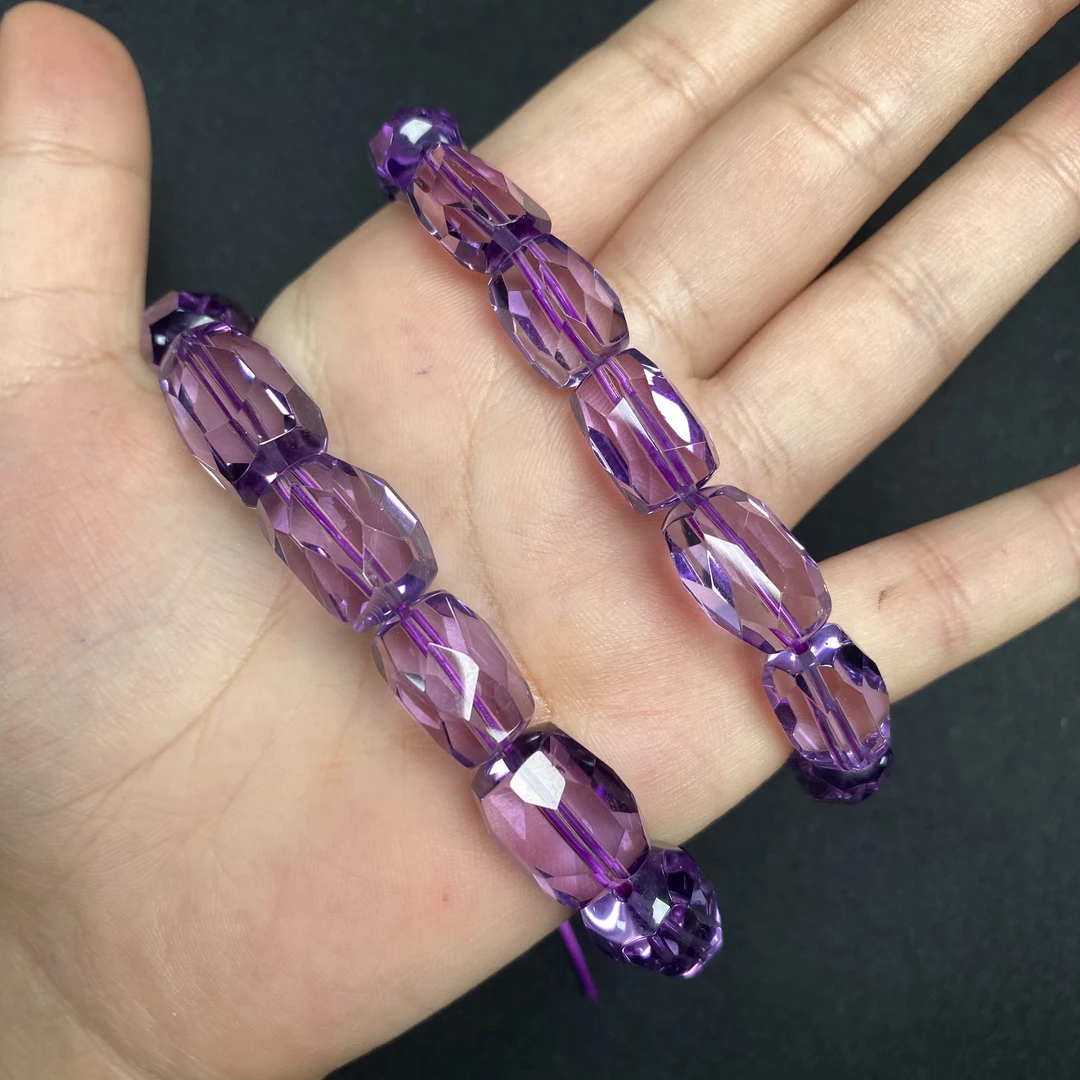 W331 紫水晶桶珠切面手链多样性发一
