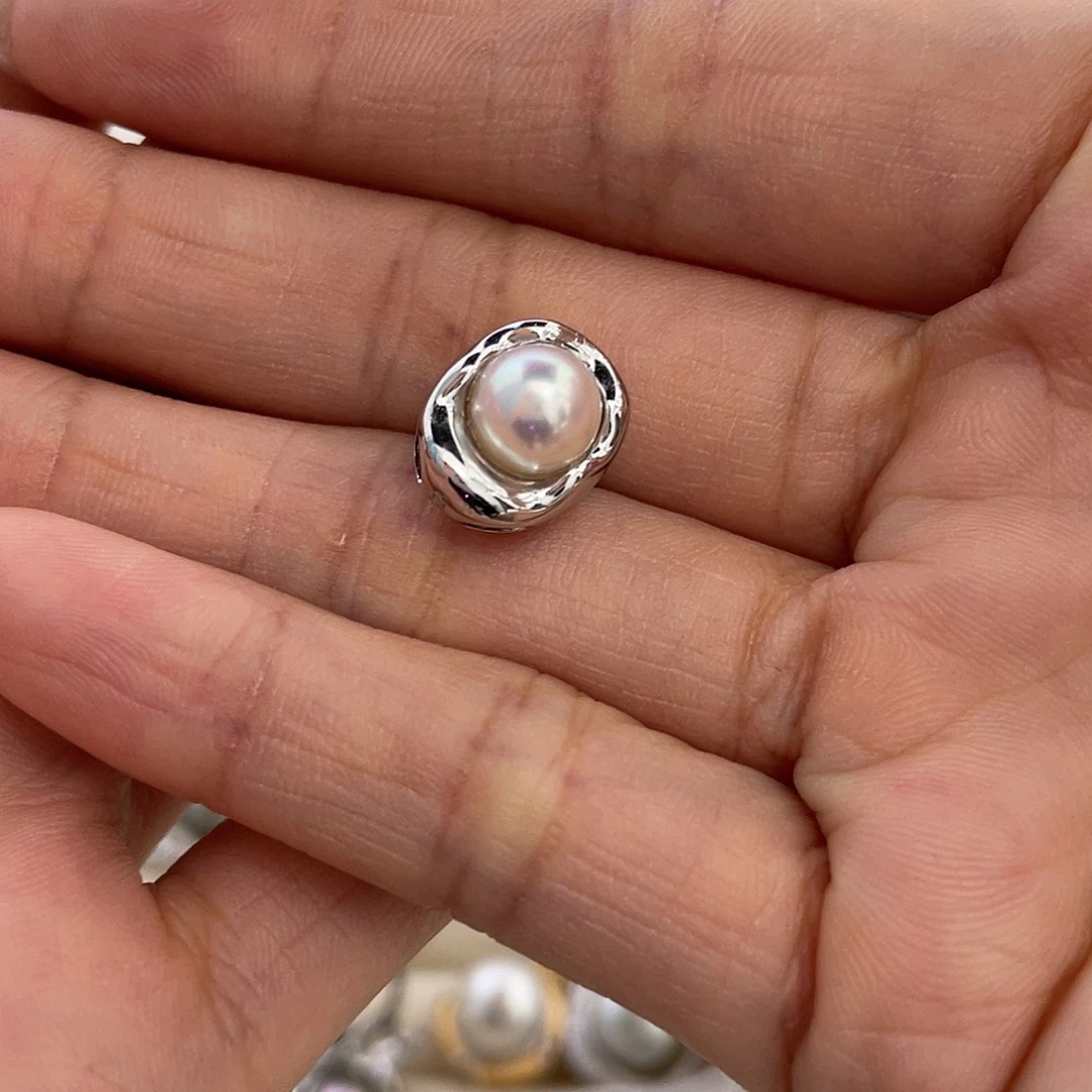 海水珍珠银S925镶嵌颈饰