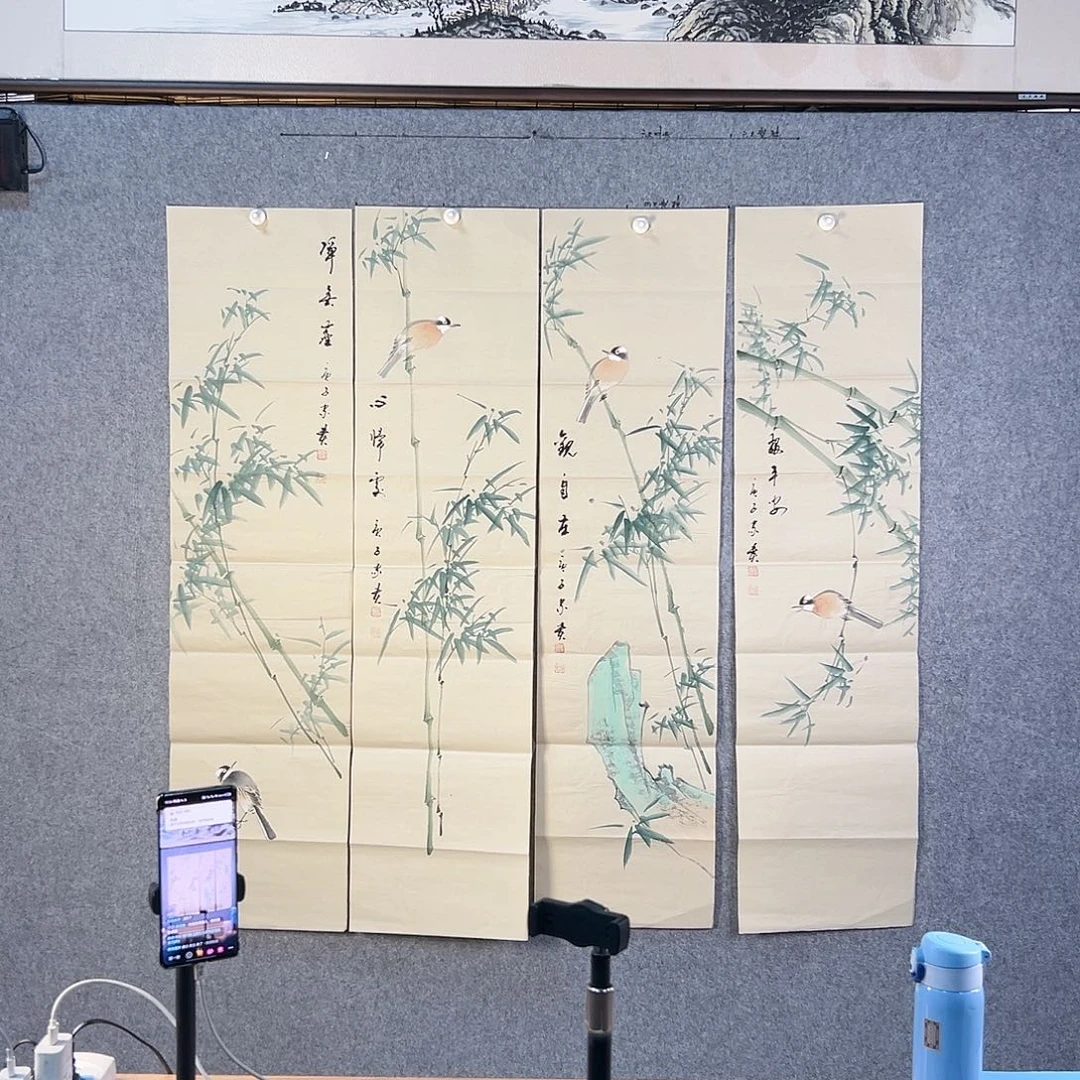 国画537 花鸟在此处飞翔也有了