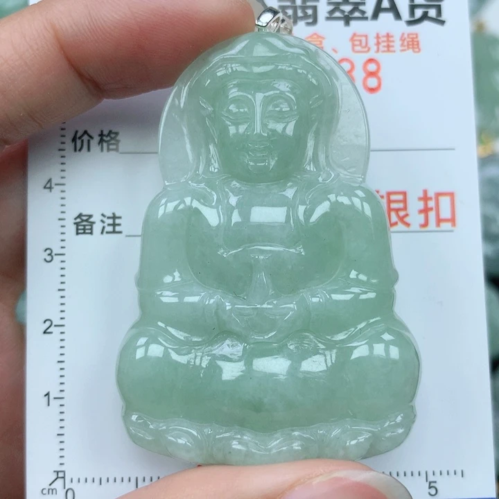 翡翠颈饰银S925镶嵌天然翡翠a货