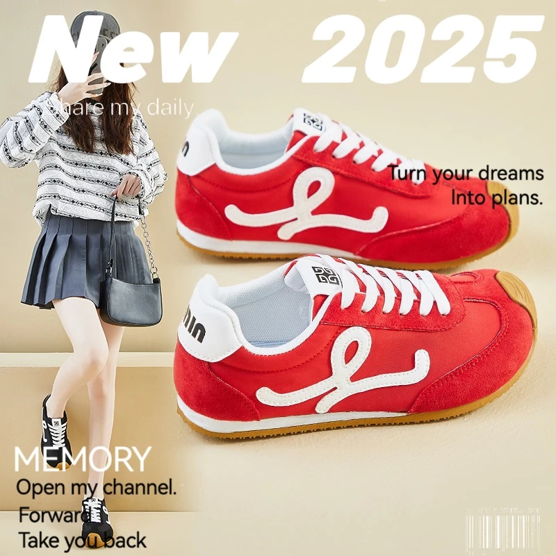 【外贸尾单】日系春季现实新款阿甘鞋女潮跑步小众百搭平底德训鞋