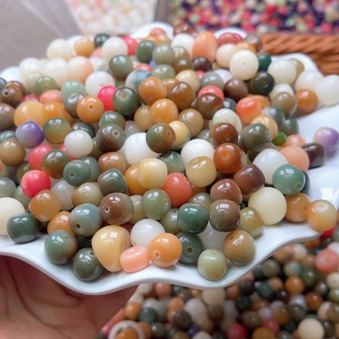 白玉菩提吊坠z10-12mm/500颗混珠瑕