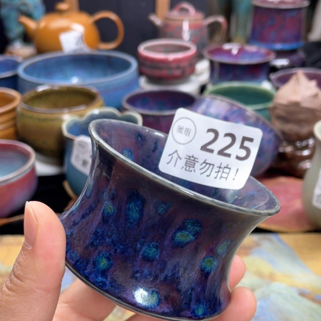 摆件陶神后钧瓷原产地高温烧制微瑕