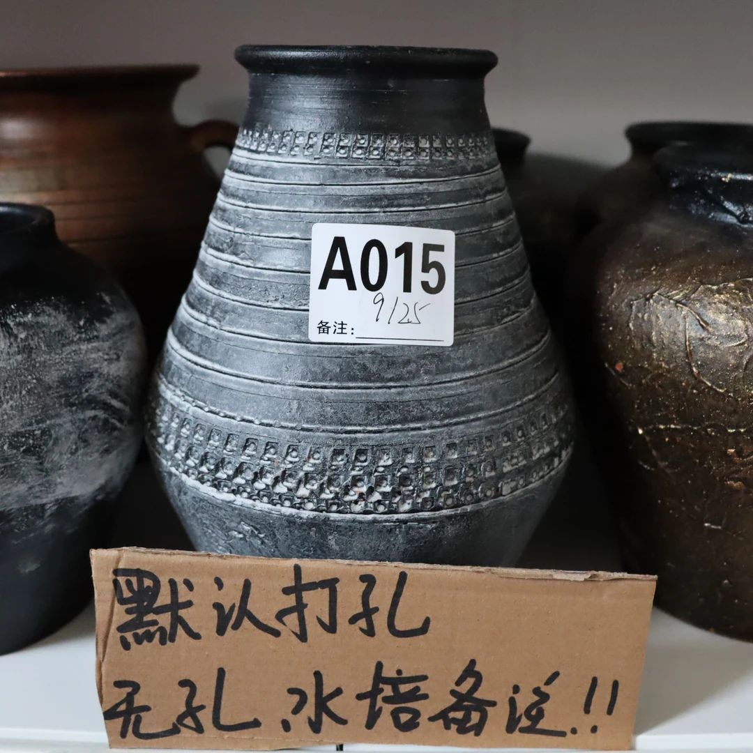 粗陶花瓶客厅陶罐插花水培老桩花盆摆件特价