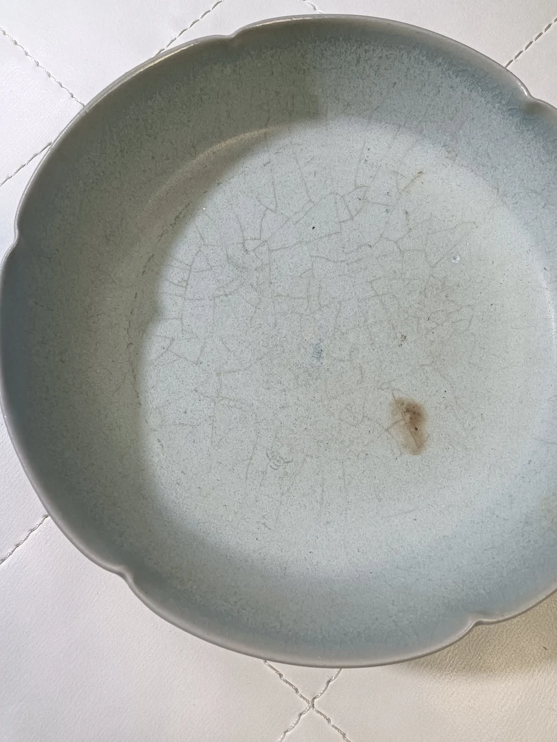 复烧汝窑收藏级青绿釉葵口洗宋廷御瓷汝官窑茶宠摆饰