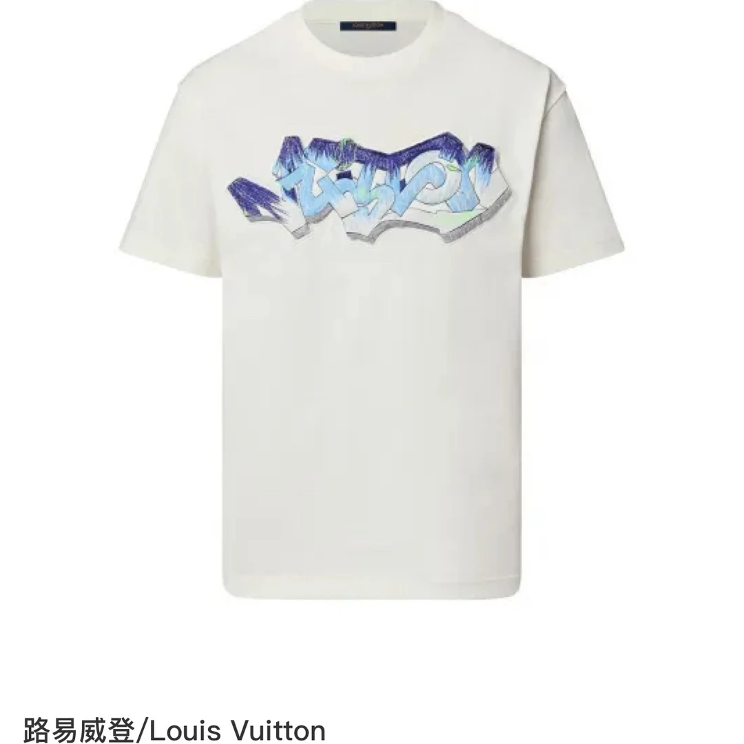 95新 LouisVuitton/路易威登 白色涂鸦短袖 S码/95新/无配件