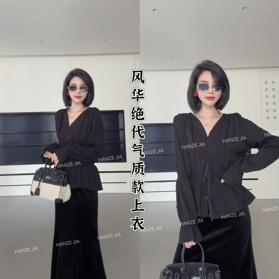 【寒泽出品】“风华绝代”气质款上衣t恤D 88080