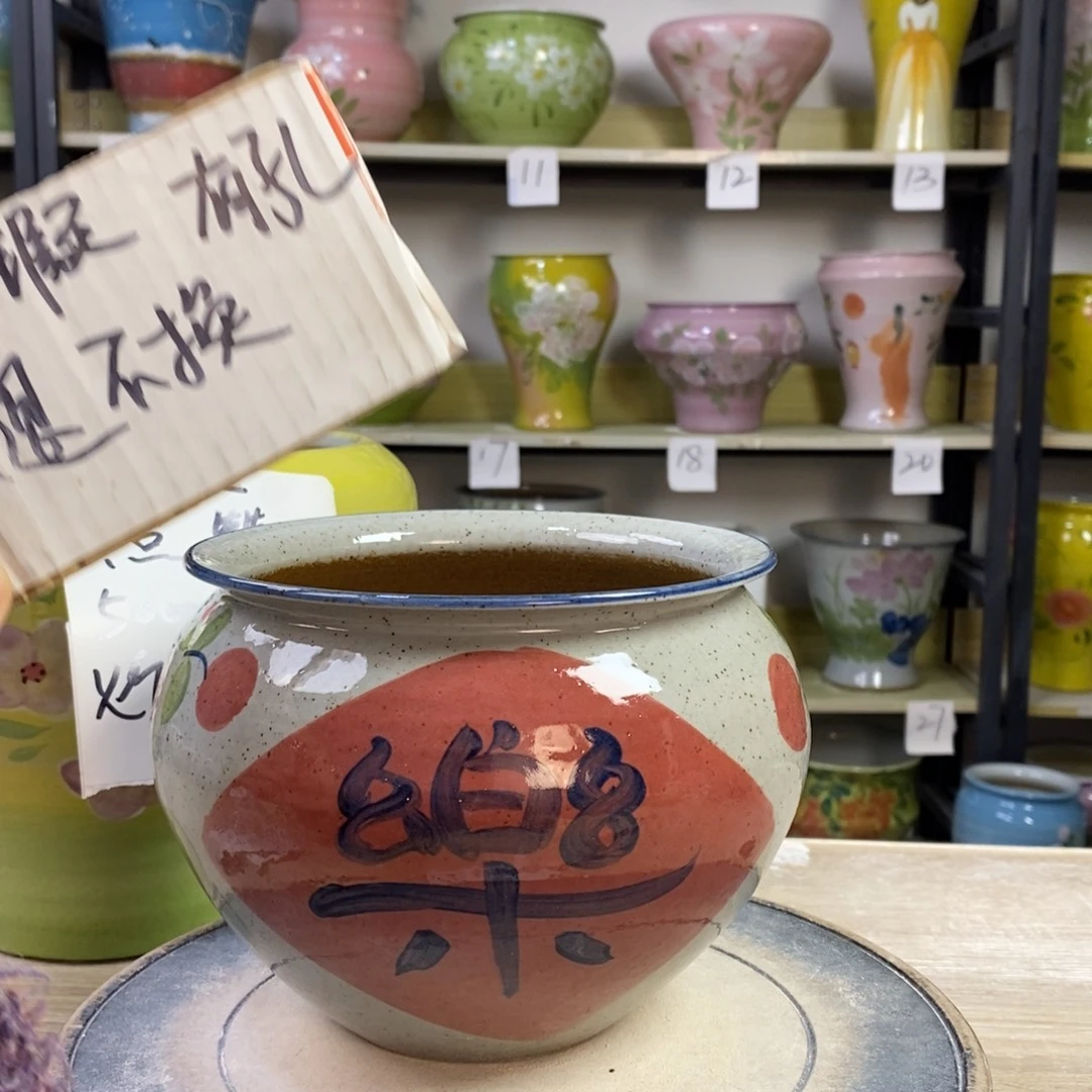 景德镇手工手绘陶瓷花盆