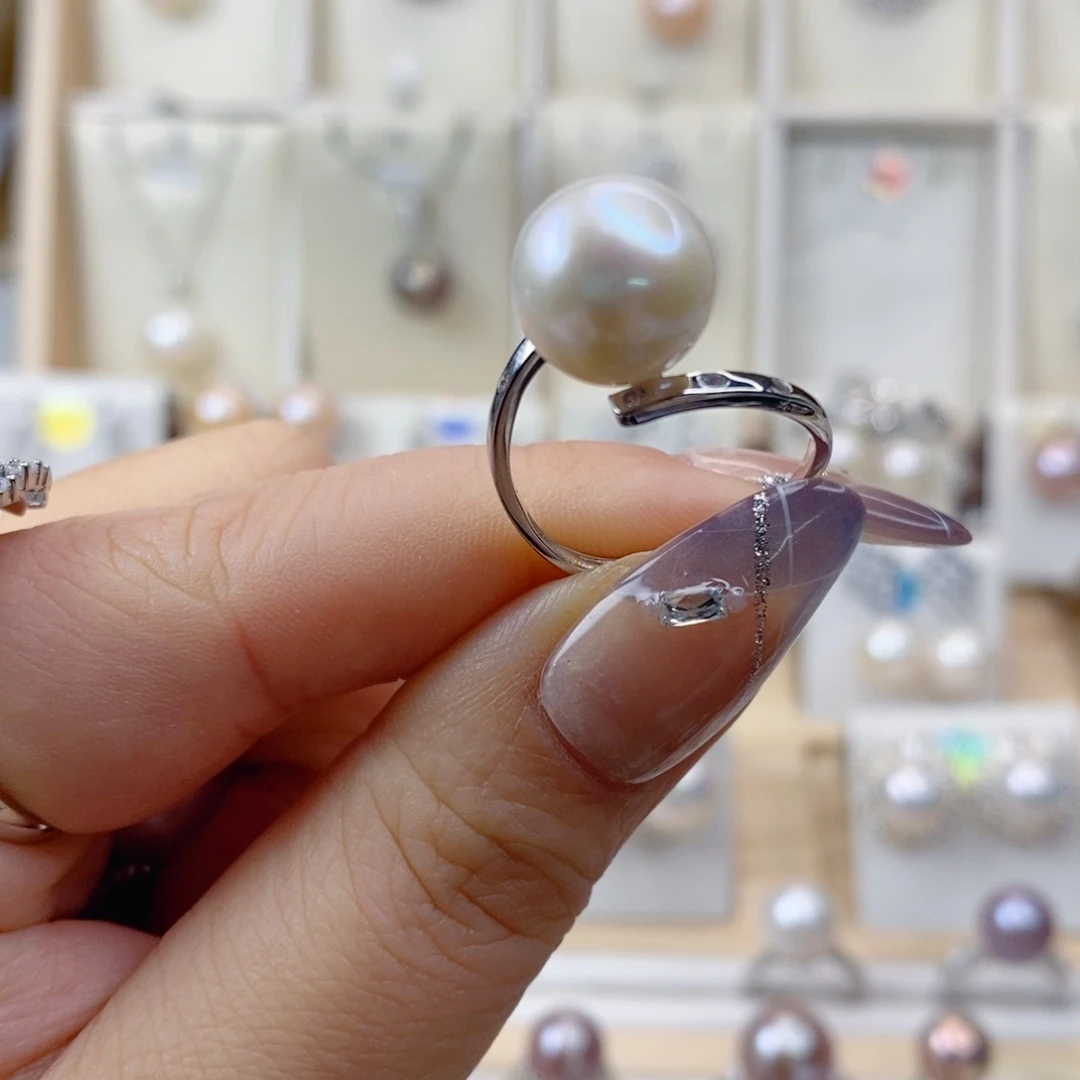 淡水珍珠戒指银S925镶嵌