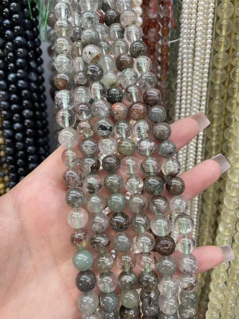 天然绿幽灵   一景一世界   珠宝半成品散珠DIY批发