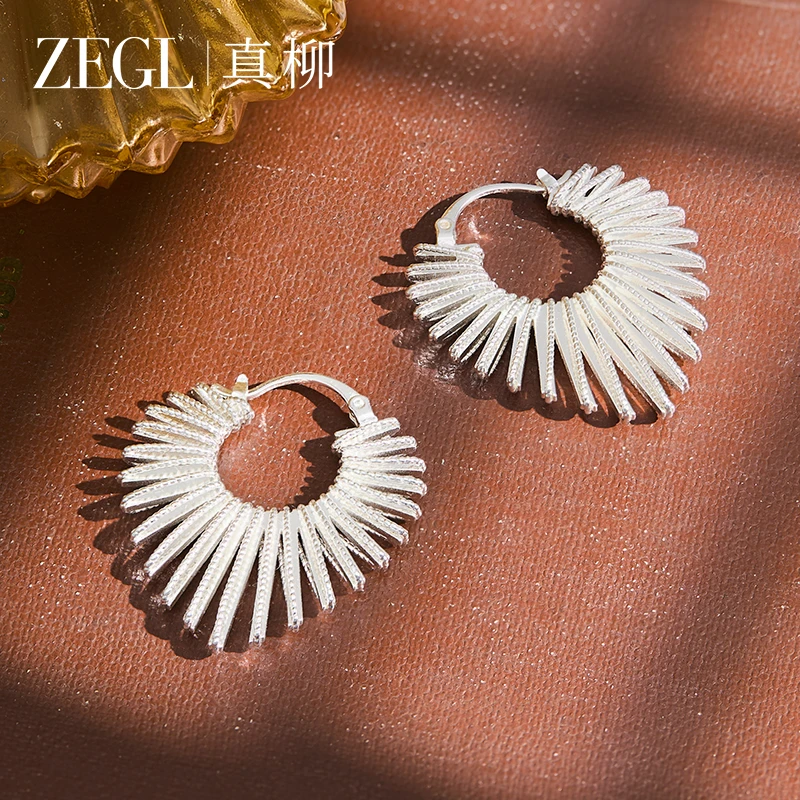 铜合金耳饰 ZEGL 镀K金【光之诗】桃心耳环气质轻奢时尚百搭小众