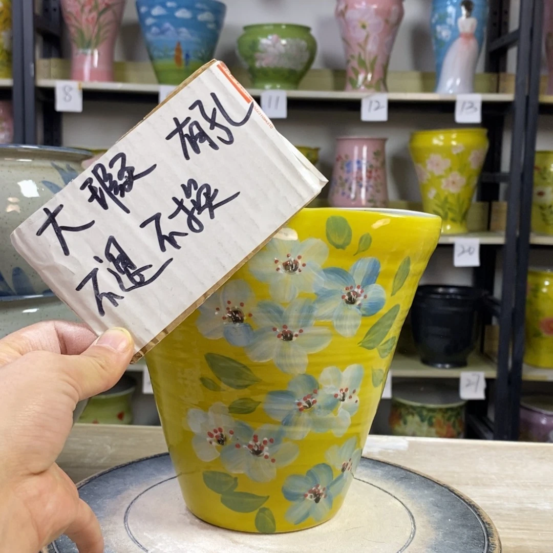 景德镇手工手绘陶瓷花盆