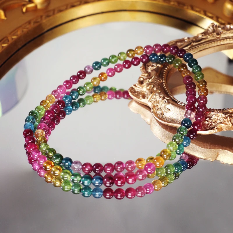 色标荧光碧玺多圈手链A02200-多样性发其一