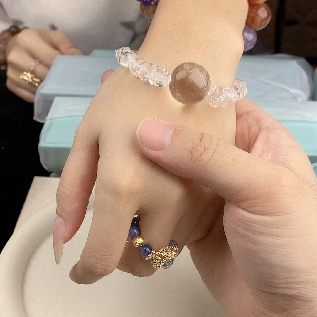 手链水晶银S925镀金镶嵌