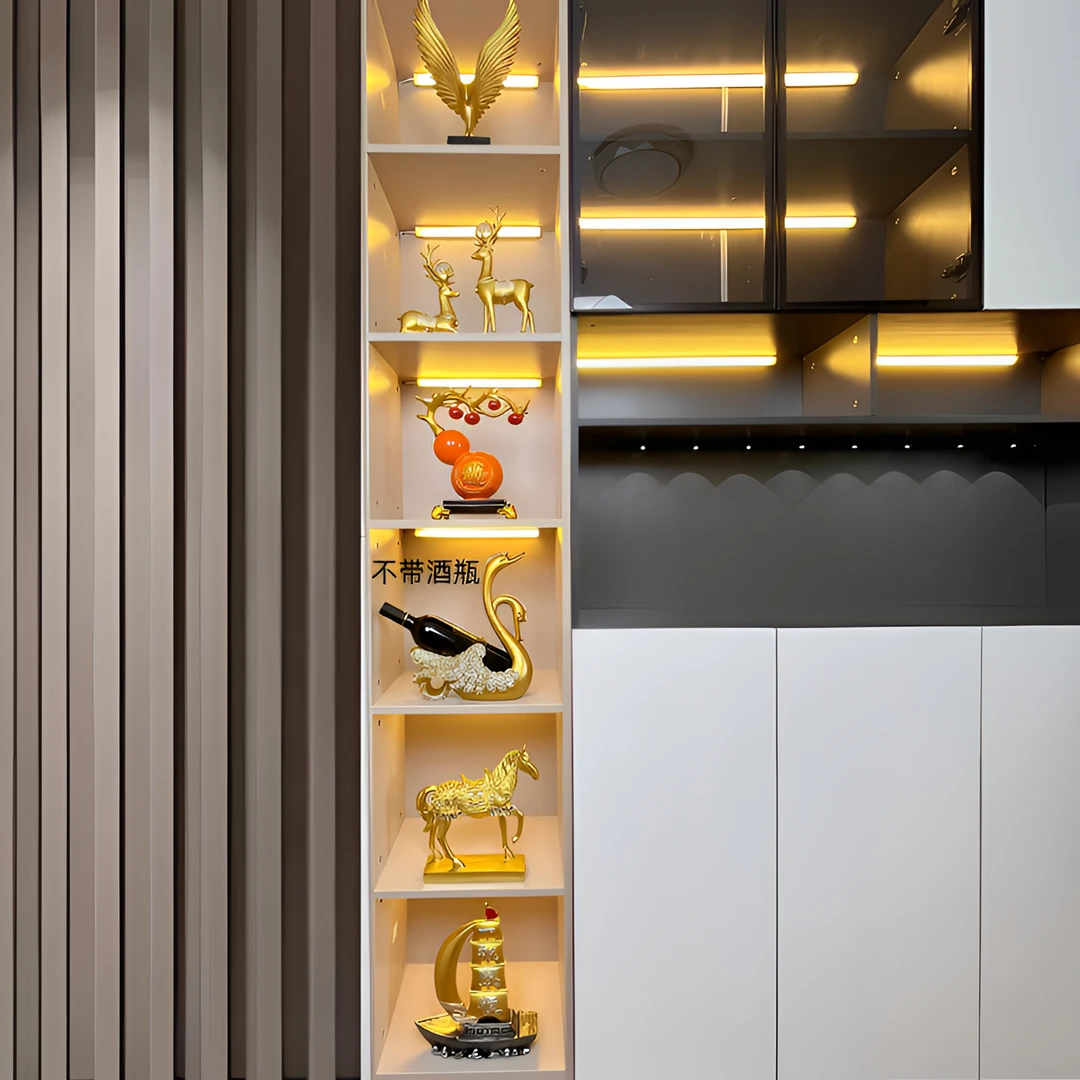 新中式创意六格摆件高档轻奢玄关客厅电视柜酒柜送礼高级酒柜摆件