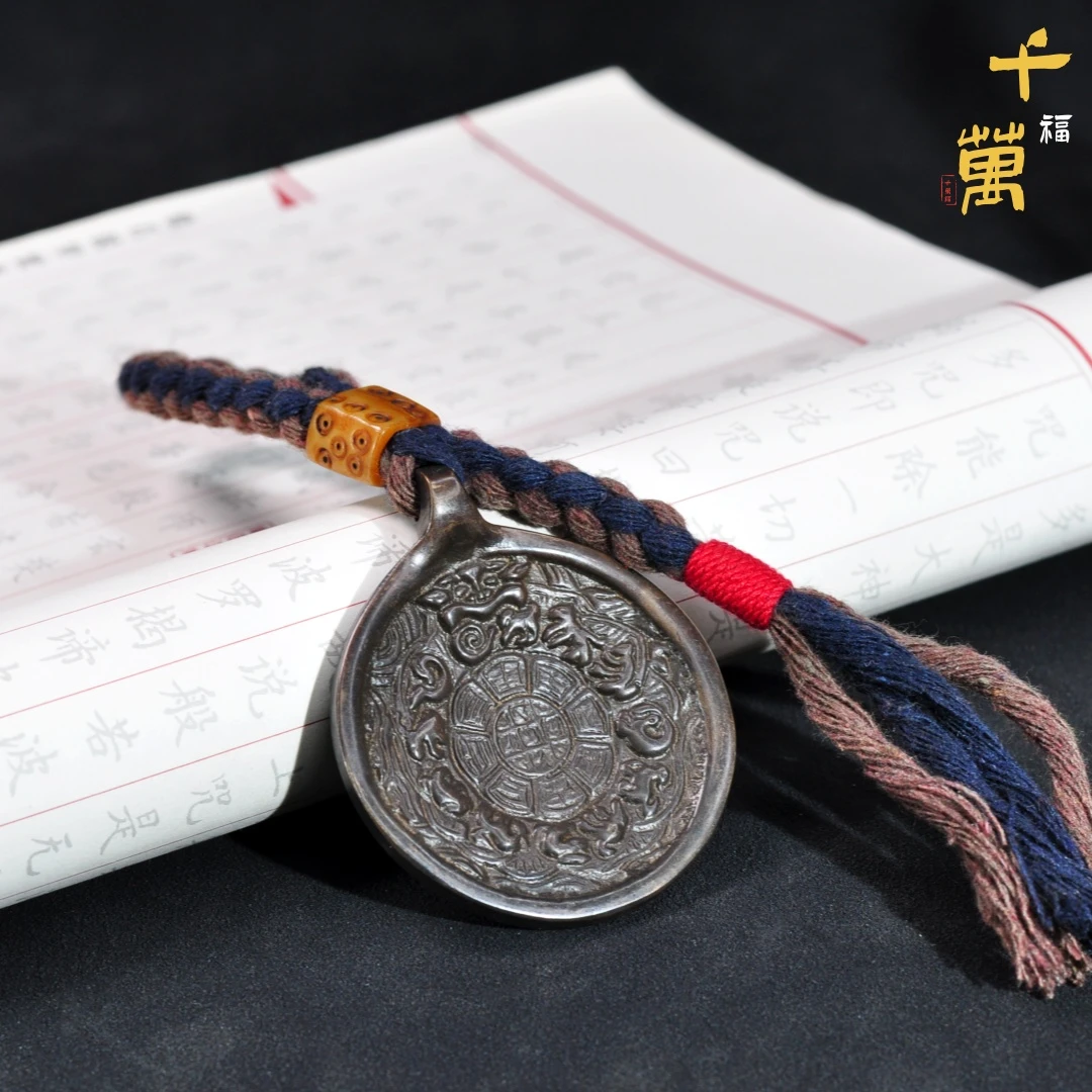 合金吊坠 【龙虎之行】陨铁九八牌手工编织挂件-A2930036