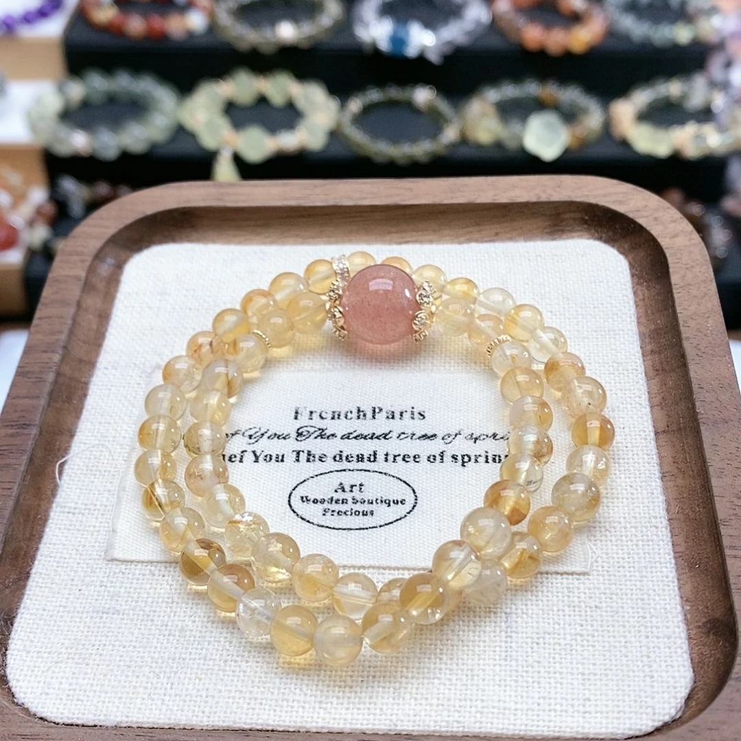 水晶手链未镶嵌L****︾黄塔晶双圈