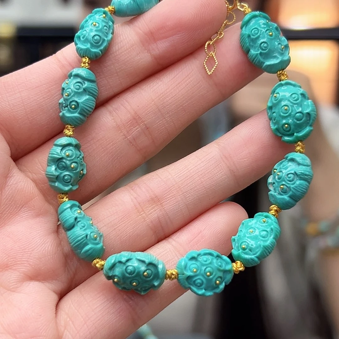 绿松石珠宝奇石18K金镶嵌