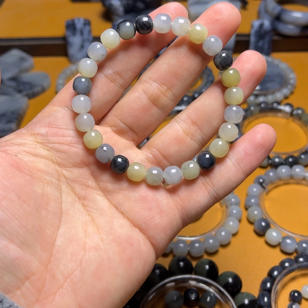 和田玉未镶嵌手链卡八老邢手串