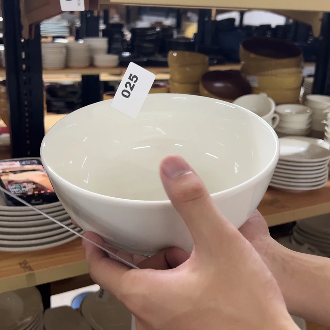 新骨瓷025微瑕暖白8寸高脚面碗
