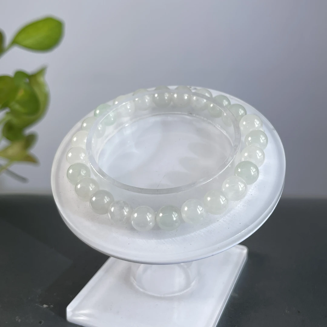 JXB02-183 天然缅甸A货翡翠  翡翠手串